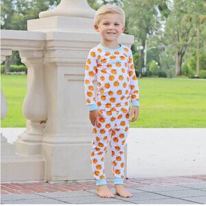 Pumpkin Print Knit Pajamas - Cecil and Lou